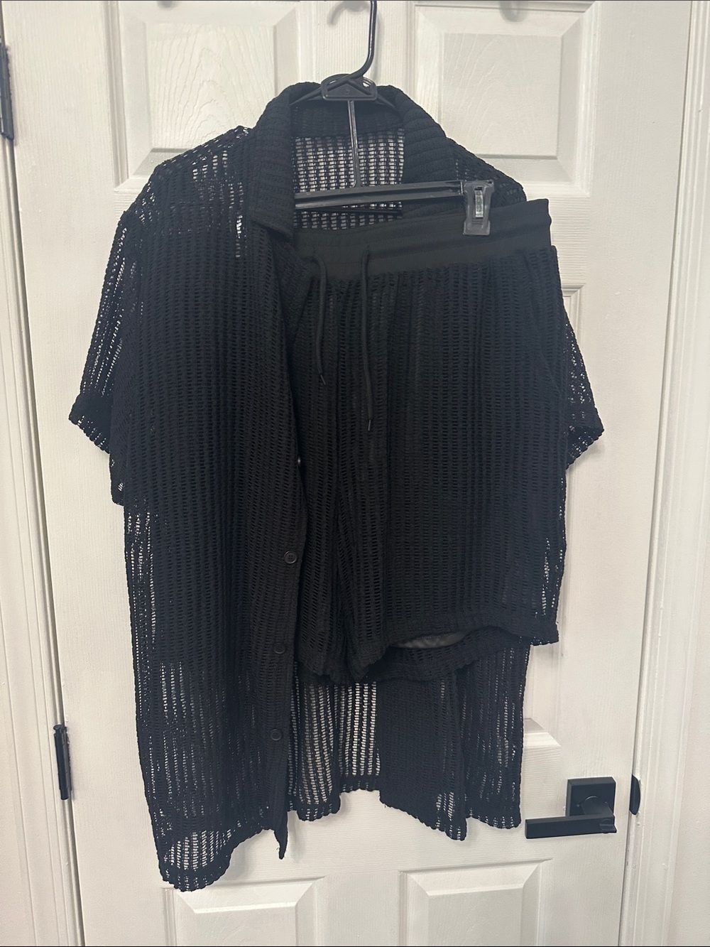 Black Mesh Drawstring Men’s Shorts